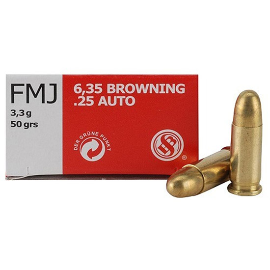 SB 25ACP 50GR FMJ 50/40 - Ammunition